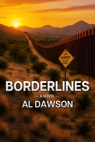Borderlines by Al Dawson — desert border at sunset